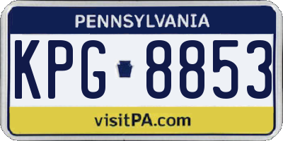 PA license plate KPG8853