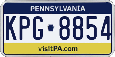 PA license plate KPG8854