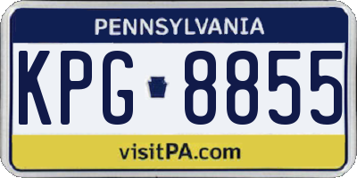 PA license plate KPG8855