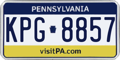 PA license plate KPG8857
