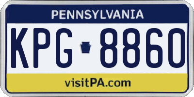 PA license plate KPG8860