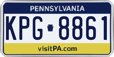 PA license plate KPG8861