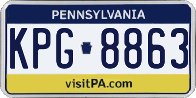 PA license plate KPG8863