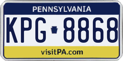 PA license plate KPG8868