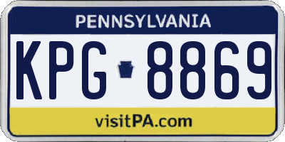 PA license plate KPG8869