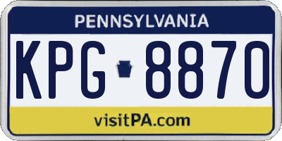 PA license plate KPG8870