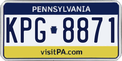 PA license plate KPG8871