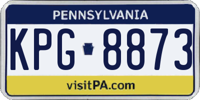 PA license plate KPG8873