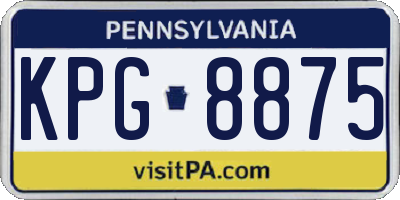 PA license plate KPG8875