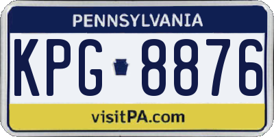 PA license plate KPG8876