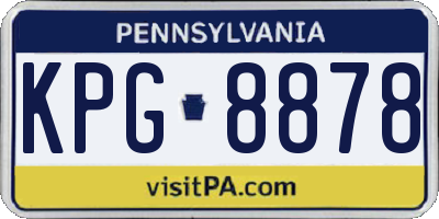 PA license plate KPG8878