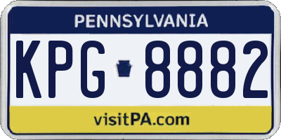 PA license plate KPG8882