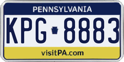 PA license plate KPG8883