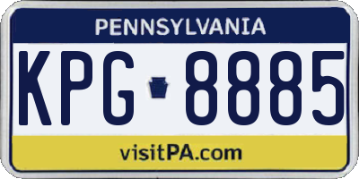 PA license plate KPG8885
