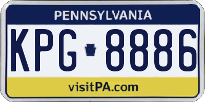 PA license plate KPG8886