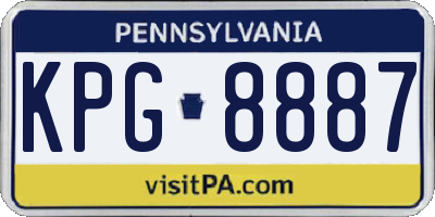 PA license plate KPG8887