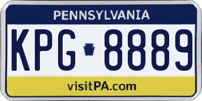 PA license plate KPG8889