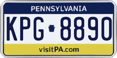 PA license plate KPG8890
