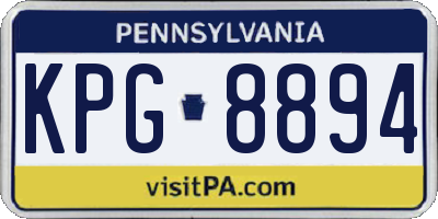 PA license plate KPG8894