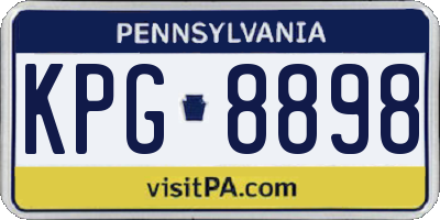 PA license plate KPG8898