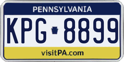 PA license plate KPG8899