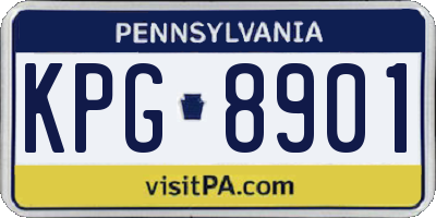 PA license plate KPG8901
