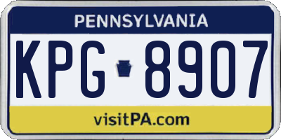 PA license plate KPG8907