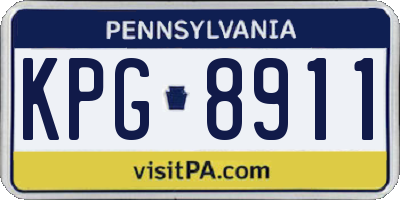 PA license plate KPG8911