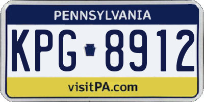 PA license plate KPG8912