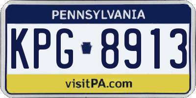PA license plate KPG8913