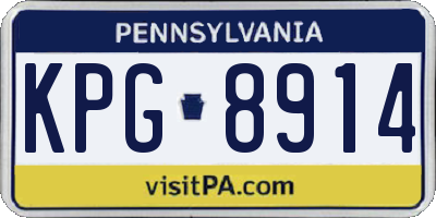 PA license plate KPG8914