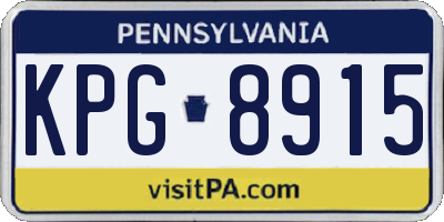 PA license plate KPG8915