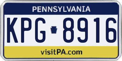 PA license plate KPG8916