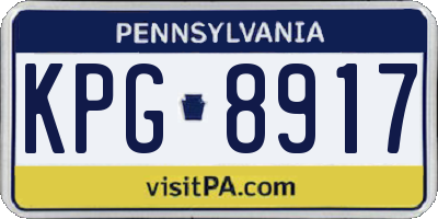 PA license plate KPG8917