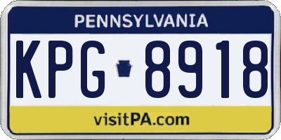 PA license plate KPG8918