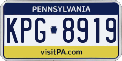 PA license plate KPG8919