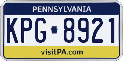 PA license plate KPG8921
