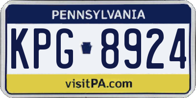 PA license plate KPG8924