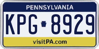 PA license plate KPG8929
