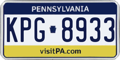 PA license plate KPG8933