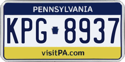 PA license plate KPG8937