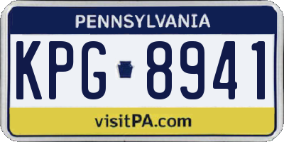 PA license plate KPG8941