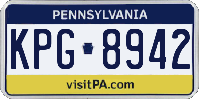 PA license plate KPG8942