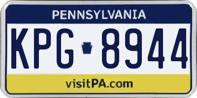 PA license plate KPG8944