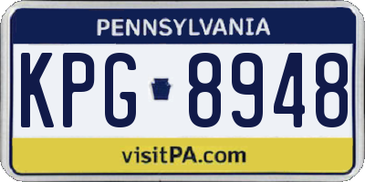 PA license plate KPG8948