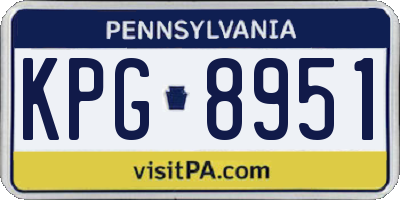 PA license plate KPG8951