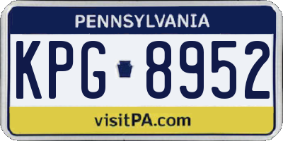 PA license plate KPG8952
