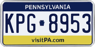 PA license plate KPG8953