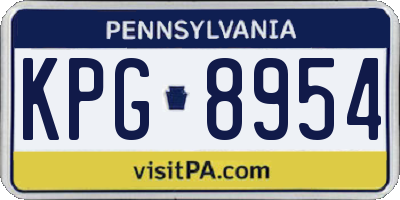 PA license plate KPG8954