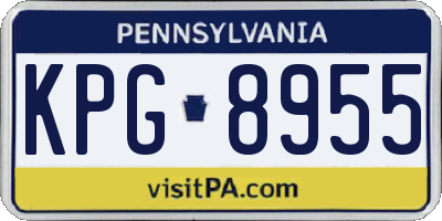 PA license plate KPG8955